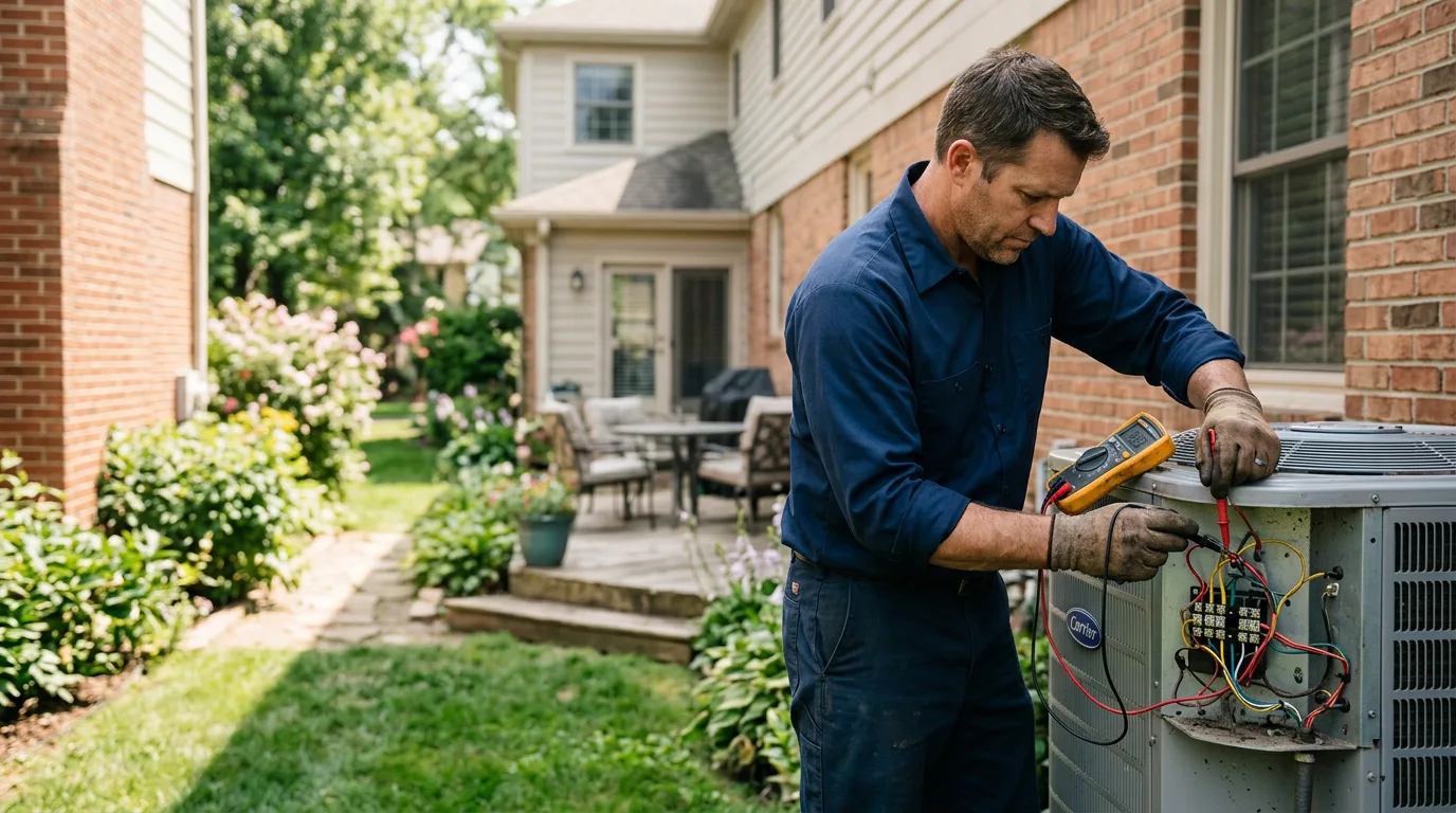 HVAC technician working near Fort Recovery, OH